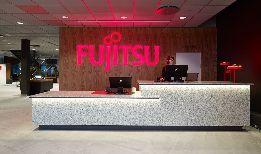 Quartzsten bänkskiva på Fujitsus kontor.
