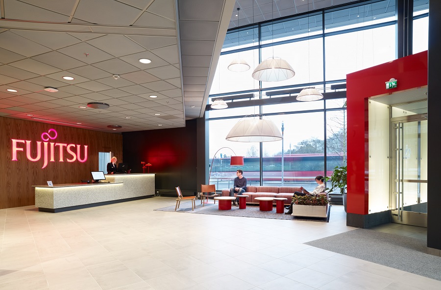 Quartzsten bänkskiva på Fujitsus kontor.