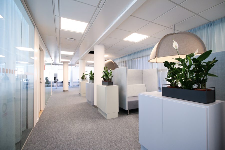 Textil platta Tivoli på Poolia's kontor, projekt av Part Bukowska.