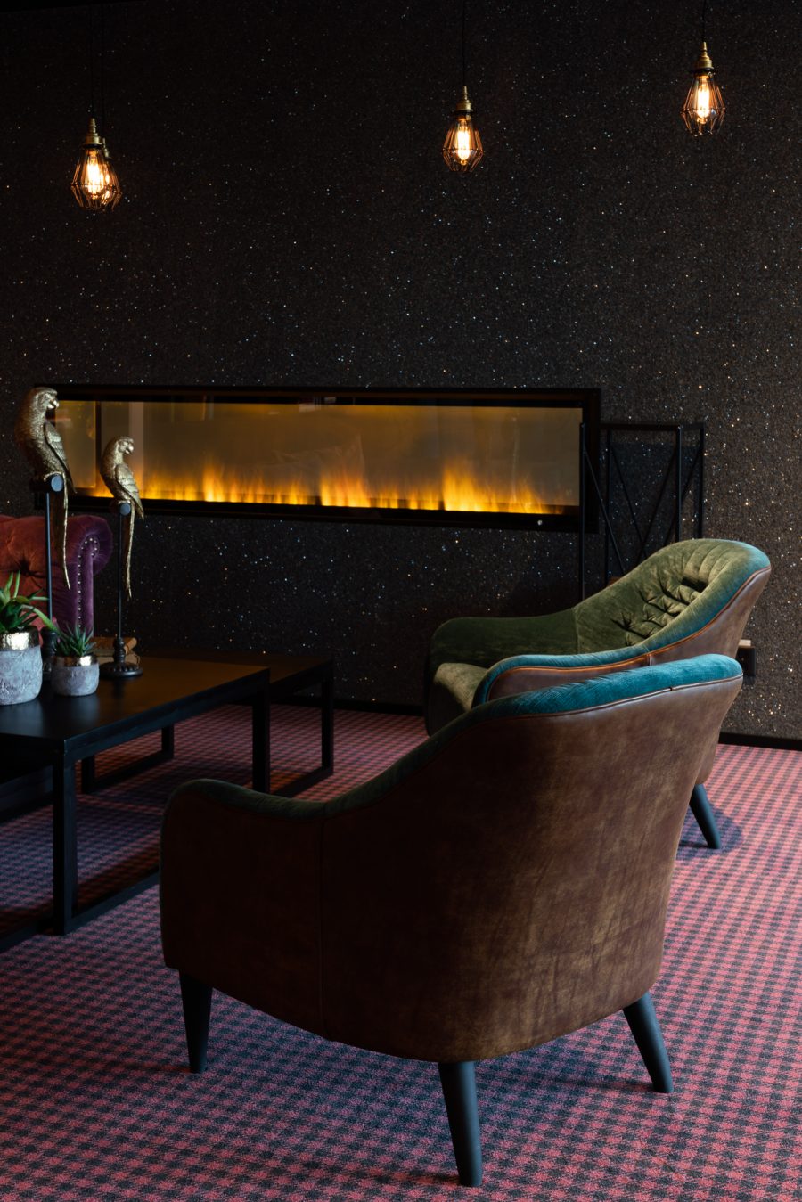 Heltäckande printad matta på Meridiums kontor, projekt av Kajenn Design och Inredning.