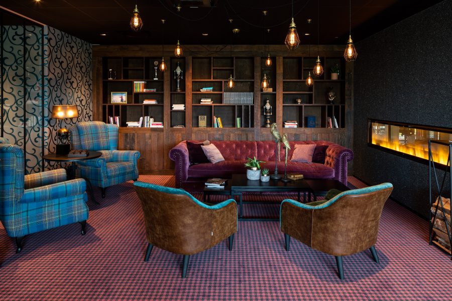 Heltäckande printad matta på Meridiums kontor, projekt av Kajenn Design och Inredning.